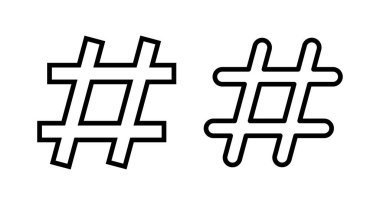 Etiket simgesi vektör illüstrasyonu. hashtag işareti ve sembol
