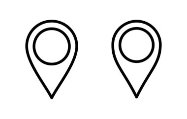 Pin simgesi vektör illüstrasyonu. Yer işareti ve sembol. hedef simgesi. harita iğnesi
