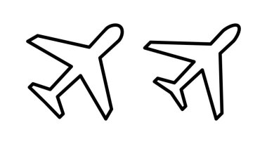 Düzlem ikonu vektör illüstrasyonu. Uçak işareti ve sembol. Uçuş taşıma sembolü. Seyahat işareti. uçak.