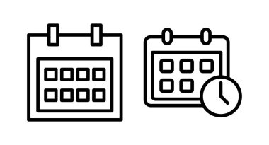 Takvim simgesi vektör illüstrasyonu. Takvim işareti ve sembol. Simge simgesini ayarla