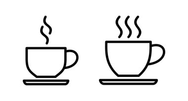 Kahve fincanı ikonu vektör illüstrasyonu. Kahve işareti ve sembol.
