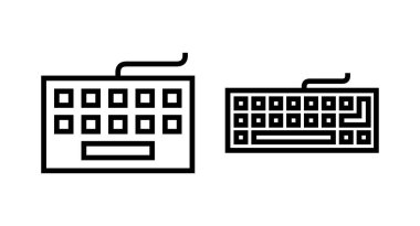 Klavye simgesi vektör illüstrasyonu. Klavye işareti ve simgesi