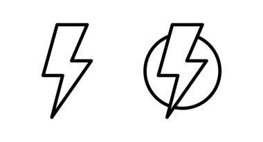Şimşek simgesi vektör illüstrasyonu. Elektrik işareti ve sembol. Güç simgesi. enerji işareti