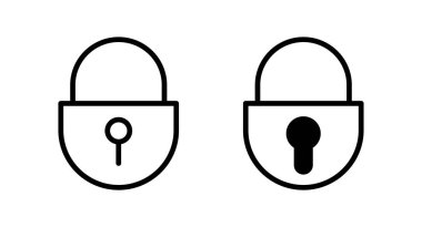 Simge vektör illüstrasyonunu kilitle. Asma kilit işareti ve sembol. Şifreleme simgesi. Güvenlik sembolü