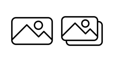 Resim simgesi vektör illüstrasyonu. Fotoğraf galerisi işareti ve sembol. resim simgesi