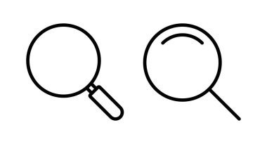 Arama simgesi vektör illüstrasyonu. Büyüteç işareti ve sembolü ara