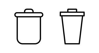 Çöp ikonu vektör illüstrasyonu. Çöp kutusu simgesi. İşareti ve sembolü sil.