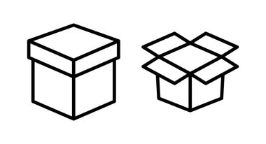Kutu simgesi vektör illüstrasyonu. kutu işareti ve sembol, paket, paket