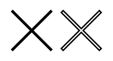 Simge vektör çizimini kapat. İşareti ve sembolü sil. çapraz işaret