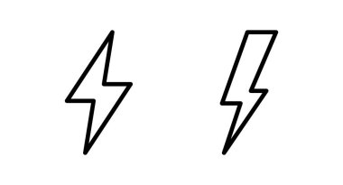 Şimşek simgesi vektör illüstrasyonu. Elektrik işareti ve sembol. Güç simgesi. enerji işareti