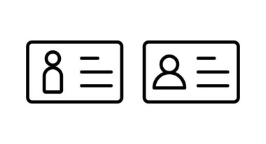 Lisans simgesi vektör illüstrasyonu. Kimlik kartı simgesi. Sürücü ehliyeti, personel kimlik kartı 