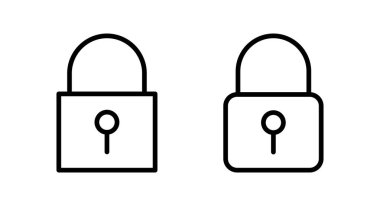 Simge vektör illüstrasyonunu kilitle. Asma kilit işareti ve sembol. Şifreleme simgesi. Güvenlik sembolü