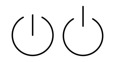 Güç ikonu vektör illüstrasyonu. Güç Anahtarı işareti ve sembolü. Elektrik gücü.