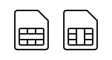 Sim kart simgesi vektör illüstrasyonu. çift sim kart işareti ve sembol