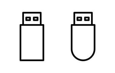 Usb simge vektör illüstrasyonu. Flaş disk işareti ve sembol. Flash disk işareti.