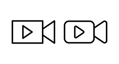 Video ikonu vektör illüstrasyonu. Video kamera işareti ve sembol. Film tabelası. Sinema