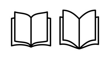 Kitap ikonu vektör çizimi. Açık kitap işareti ve sembol. Kitap simgesi