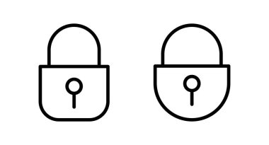 Simge vektör illüstrasyonunu kilitle. Asma kilit işareti ve sembol. Şifreleme simgesi. Güvenlik sembolü