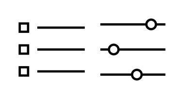 Menü Simgesi vektör illüstrasyonu. Web menü işareti ve sembol. Hamburger menüsü sembolü