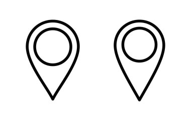 Pin simgesi vektör illüstrasyonu. Yer işareti ve sembol. hedef simgesi. harita iğnesi