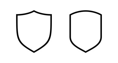 Kalkan simgesi vektör illüstrasyonu. Koruma ikonu. Güvenlik işareti ve sembol