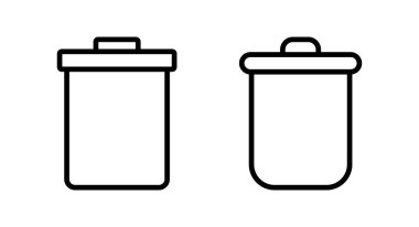 Çöp ikonu vektör illüstrasyonu. Çöp kutusu simgesi. İşareti ve sembolü sil.