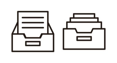 Dizin simgesi illüstrasyonunu arşivle. Belge vektör simgesi. Depolama simgesini arşivle.