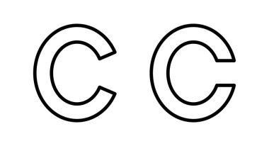 Telif hakkı ikon vektör illüstrasyonu. telif hakkı işareti ve sembol
