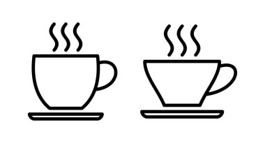 Kahve fincanı ikonu vektör illüstrasyonu. Kahve işareti ve sembol.