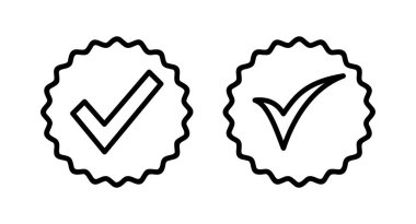 Onaylanmış ikon vektör illüstrasyonu. Sertifikalı Madalya Simgesi. işaretle