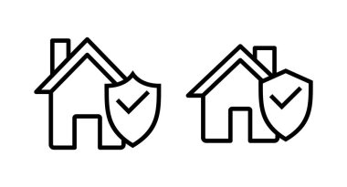 Ev sigortası ikonu vektör illüstrasyonu. ev koruma işareti ve sembol