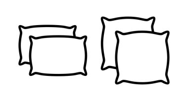 Yastık simgesi vektör çizimi. Yastık işareti ve sembol. Rahat yumuşacık yastık.