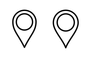 Pin simgesi vektör illüstrasyonu. Yer işareti ve sembol. hedef simgesi. harita iğnesi