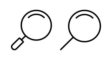 Arama simgesi vektör illüstrasyonu. Büyüteç işareti ve sembolü ara