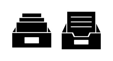 Dizin simgesi illüstrasyonunu arşivle. Belge vektör simgesi. Depolama simgesini arşivle.
