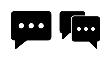 Sohbet ikonu vektör illüstrasyonu. Konuşma balonu işareti ve sembol. Yorum simgesi. ileti