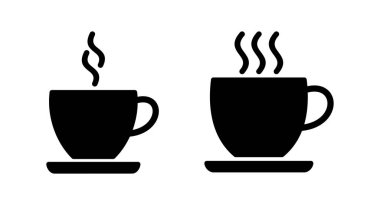 Kahve fincanı ikonu vektör illüstrasyonu. Kahve işareti ve sembol.