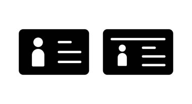 Lisans simgesi vektör illüstrasyonu. Kimlik kartı simgesi. Sürücü ehliyeti, personel kimlik kartı 