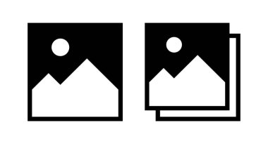 Resim simgesi vektör illüstrasyonu. Fotoğraf galerisi işareti ve sembol. resim simgesi