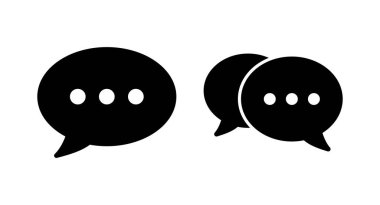 Sohbet ikonu vektör illüstrasyonu. Konuşma balonu işareti ve sembol. Yorum simgesi. ileti