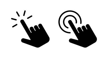 El ile ikon vektör illüstrasyonuna tıklayın. İşaret ve sembol. el imleç simgesi