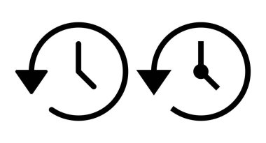 Tarih ikonu vektör illüstrasyonu. Son olay geçmişi işareti ve simgesi