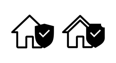 Ev sigortası ikonu vektör illüstrasyonu. ev koruma işareti ve sembol
