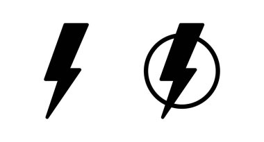 Şimşek simgesi vektör illüstrasyonu. Elektrik işareti ve sembol. Güç simgesi. enerji işareti