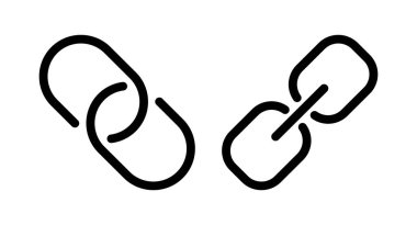 Bağlantı simgesi vektör illüstrasyonu. Hiper bağlantı zinciri işareti ve sembolü