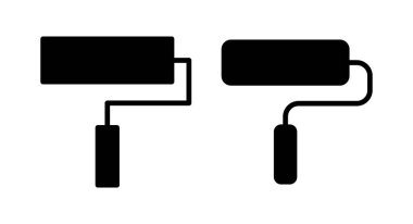 Simge vektör illüstrasyonunu boya. Boya fırçası işareti ve sembol. boyama silindiri vektörü