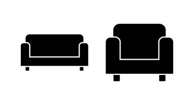 Koltuk simgesi vektör illüstrasyonu. Kanepe işareti ve sembol. mobilya simgesi