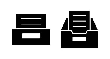 Dizin simgesi illüstrasyonunu arşivle. Belge vektör simgesi. Depolama simgesini arşivle.