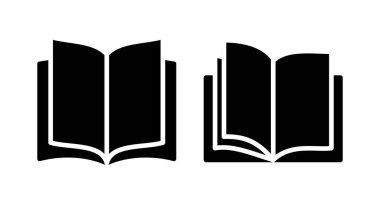Kitap ikonu vektör çizimi. Açık kitap işareti ve sembol. Kitap simgesi