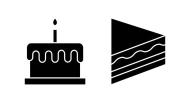 Kek simgesi vektör illüstrasyonu. Pasta işareti ve sembol. Doğum günü pastası simgesi